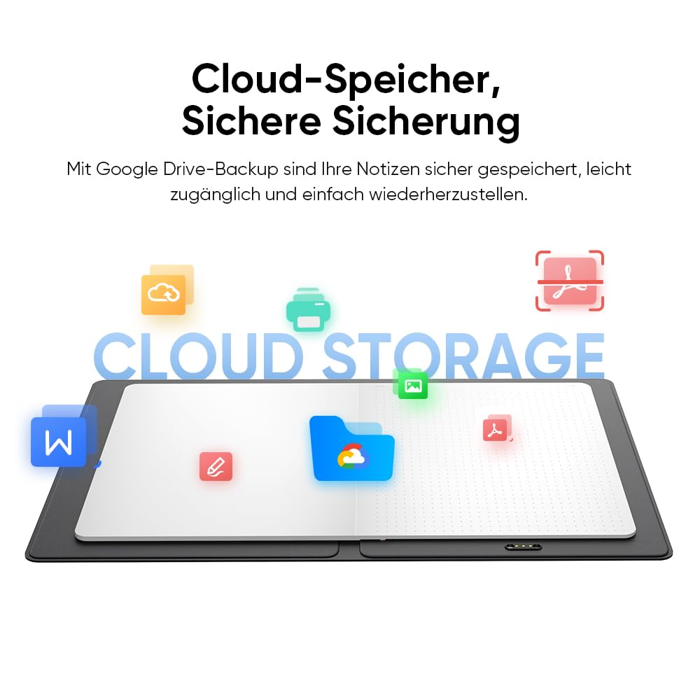 XPPen Note Plus Digital Bluetooth Notizbuch, A5-Papier | 50 Seiten mit App Evernote Sync, Smart Notizblock mit Stift, 8192 Druckstufen kompatibel mit Android/iOS/ChromeOS