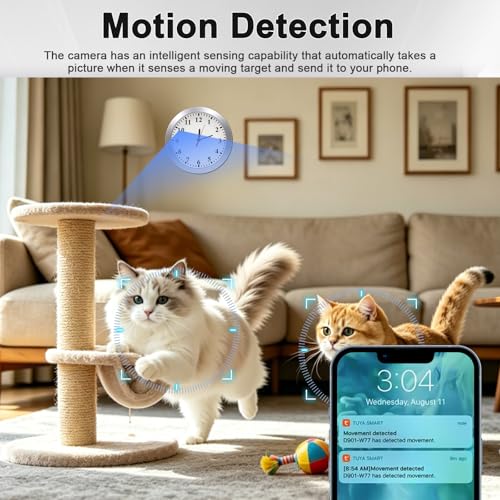 1080P WiFi Security Camera, Hidden Camera Clock, Spy Camera Mini Nanny Cam - Image 3
