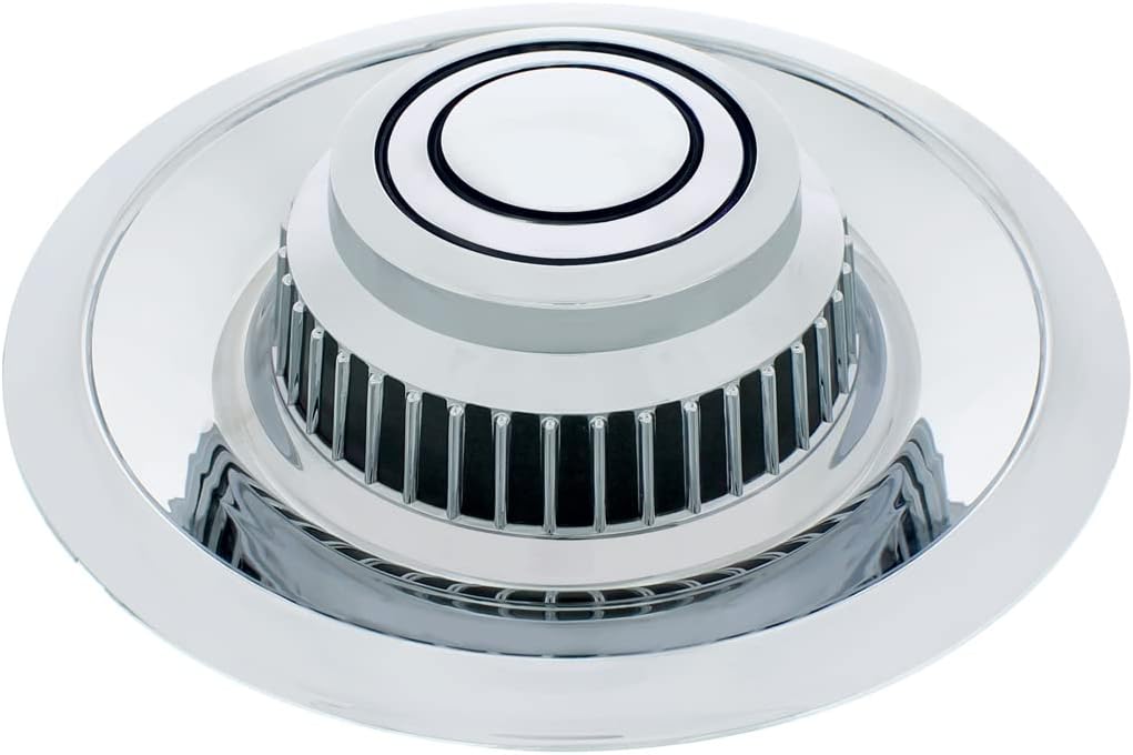 United Pacific Industries C687005 Chrome Plastic Rally Hub Cap, 4 Pack