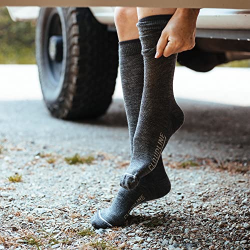 CloudLine Men’s and Women’s Merino Wool Graduated Compression Socks - Light Cushion, Moisture Wicking, Made in USA - 1 Pair3