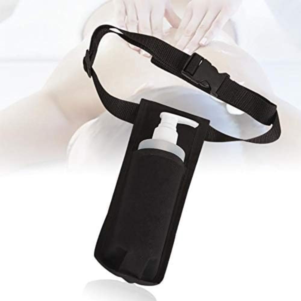 Massageflaschenhalter, einzelner Massageöl-Lotionspender, verstellbarer Hüftgurthalter, Schwarz