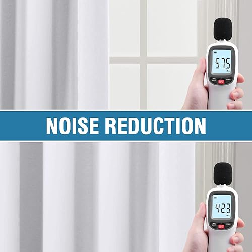 Miniatura 7 de H.VERSAILTEX - Cortinas con 100% de opacidad para dormitorios, salas de estar, con aislamiento completo de luz y calor, con forro negro, set de 2