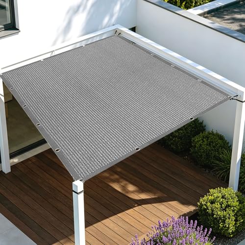 Voile ombrage pour serre et terrasse gris clair 3x3.4m avec œillets - 2