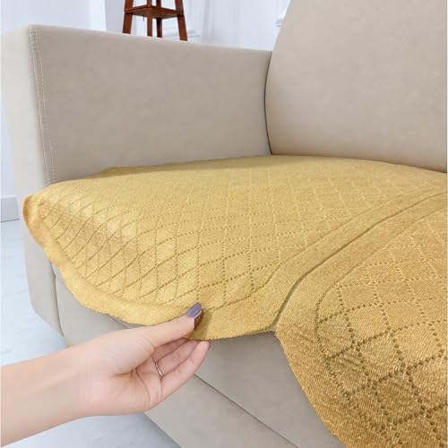 Image of Homerz Premium 'Surya Series' Sofa Cover | Stylish Sofa Protector | Net Fabric | Anti-Stain & Washable Slip Cover Exact Size Antislip (New Jerry Chikku, 2 Seater, Only Seat Cover)