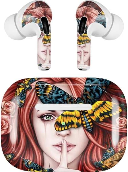Skinit Decal Audio Skin Compatible with Apple AirPods Pro - Green Flames Design