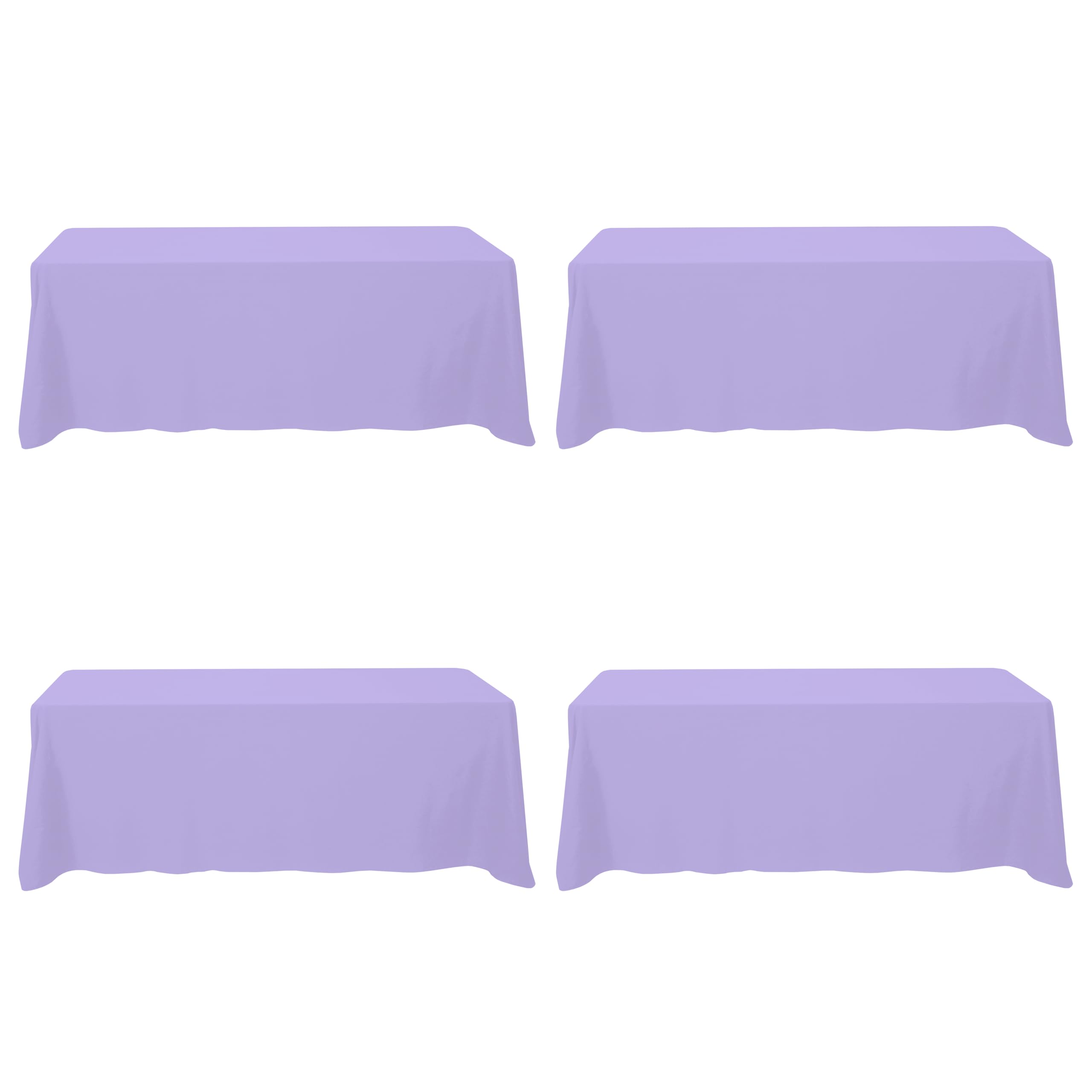 BRILLMAX 4 Pack Lavender Tablecloths 90x156 Inch for 8ft Rectangle Tables