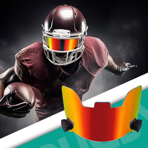 Image of Xuhal 2 Pcs Football Visor for Youth Adult Football Helmet Visor Lacrosse Helmet Eye Shield Eye Protection for Sport(Red and Purple)