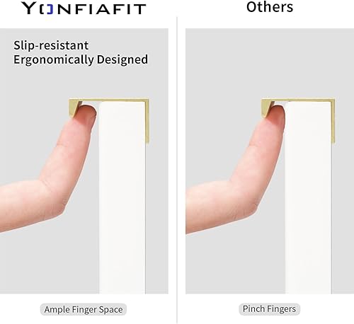 Miniatura 3 de YONFIAFIT 5 unids 10 "Aluminio Oculto Muebles Armario Cajón Tirador Tirador Largo Oculto Muebles Armario Puerta Manija Brandy Gold 3699S