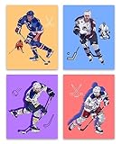 TER Hockey Wall Art Prints,Ice Hockey Player Portrait Poster,Funny Hockey Posters,Sports Prints For