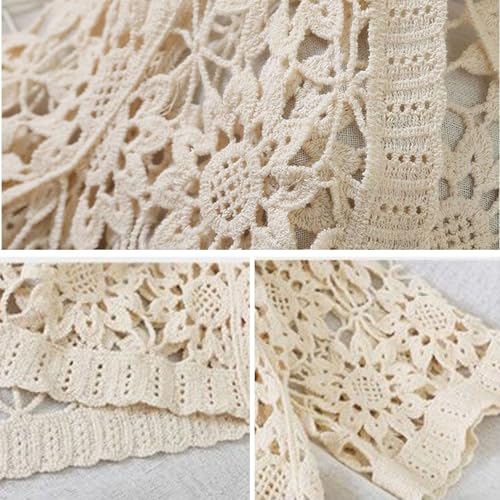 Chevara Women’s Casual Summer Lace Cardigan 3/4 Sleeve Floral Crochet Tie Front Cardigans Shrug Sweaters4