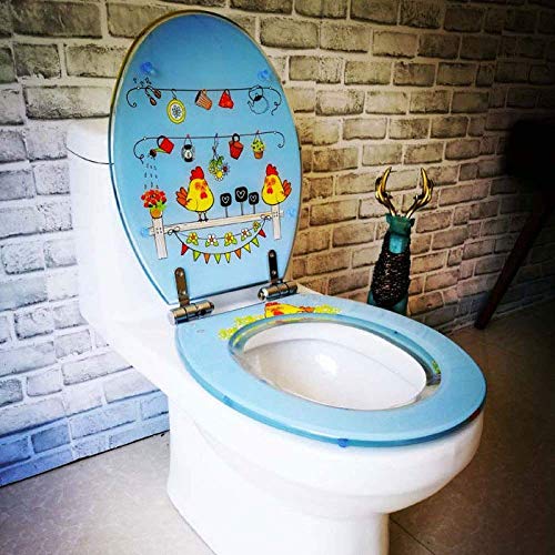 Tapa de asiento de inodoro en forma de O con bisagra ajustable de pollo 3