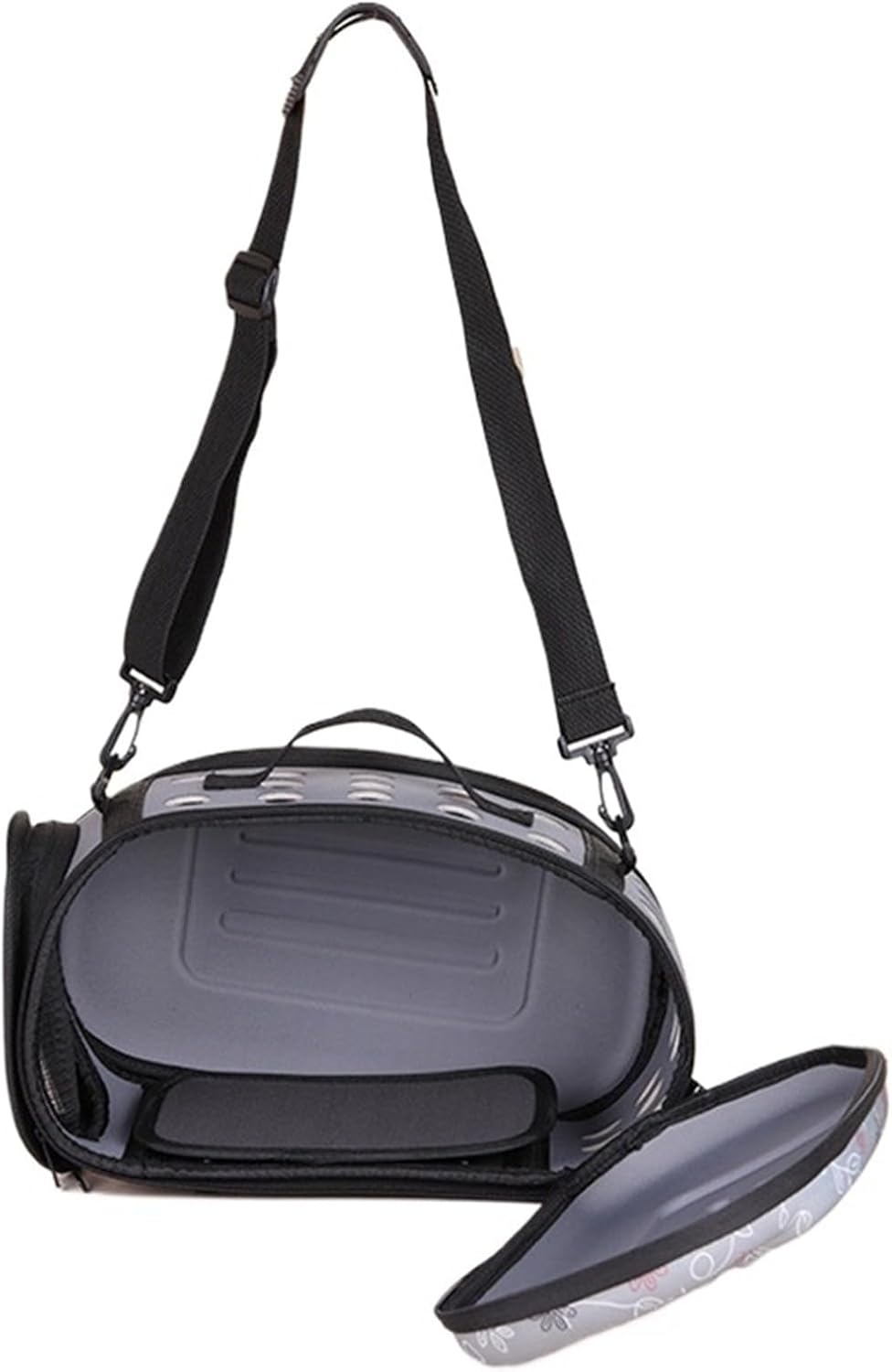 EVA Pet Sling Shoulder Bag, Breathable Mesh Carrier for Cats, Dogs & Rabbits Up to 7.5kg, Outdoor Travel Bag(Gray)