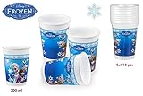 Pack 10 Vasos Frozen 200 Ml - Vasos Cumpleaños Fiestas Frozen. Decoración de Cumpleaños Infantil