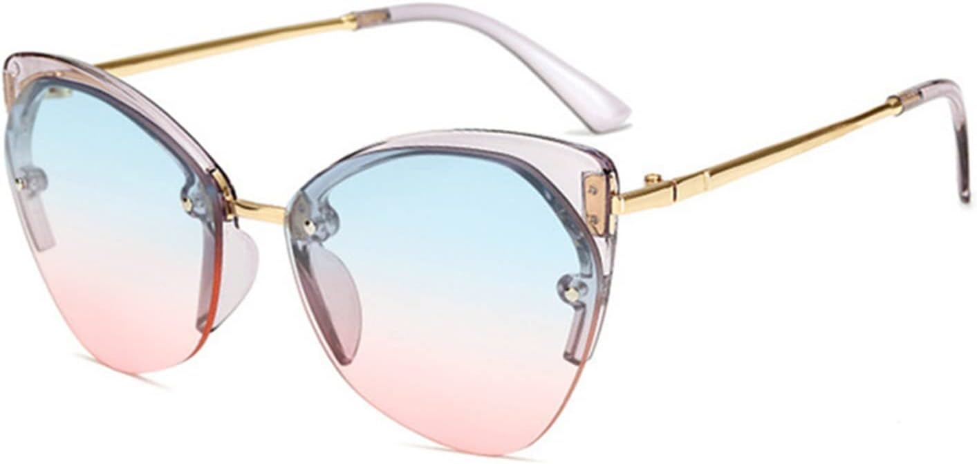 Sunglasses Women's half frame sunglasses Men's metal sunglasses Women's ocean lens glasses