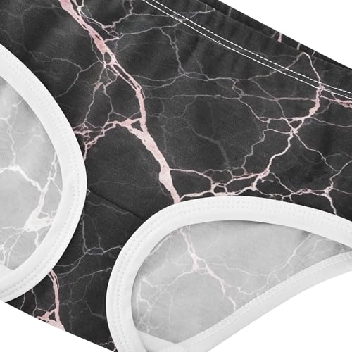Black Marble Texture Veins White Girls Underwear Toddler 2t Cotton Panties for Girl Designer Briefs Underpants4