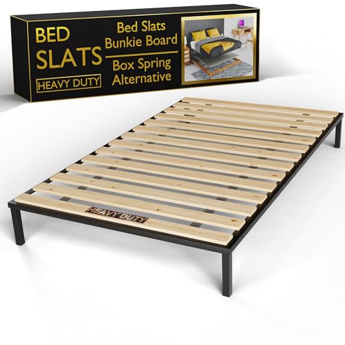 Zayton Wooden King Bed Slats for Support Under Mattress Replacement Wood Slats for King Size Bed Frame Under Mattress Support Without Extra Height 3.38 Standard Width