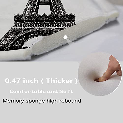 Postkarten-Thema Eiffelturm Paris Badezimmer Teppiche und Matten Sets 3-teilig, Memory Foam Badematte, U-förmige Kontur… – Bild 6