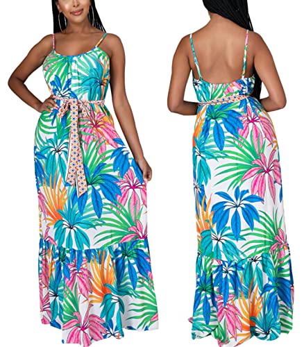 Image of SheKiss 2026 Women's Casual Summer Floral Long Maxi Dresses Floor Length Sleeveless Plus Size Sundresses