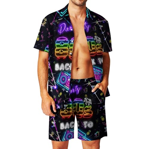 Men's 2 Piece Tracksuit funny hawaiian shirts for men Button Down Shirt Shorts rave Outfits With Bucket Hats2