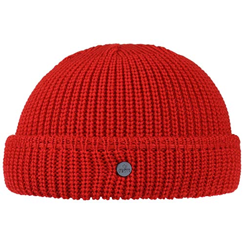 Lierys Costa Knit Docker Hat Mujer/Hombre - Made in Germany Gorro de Hombre Beanie Lana con Vuelta Vuelta, Gorra otoño/Invierno - Talla única Rojo