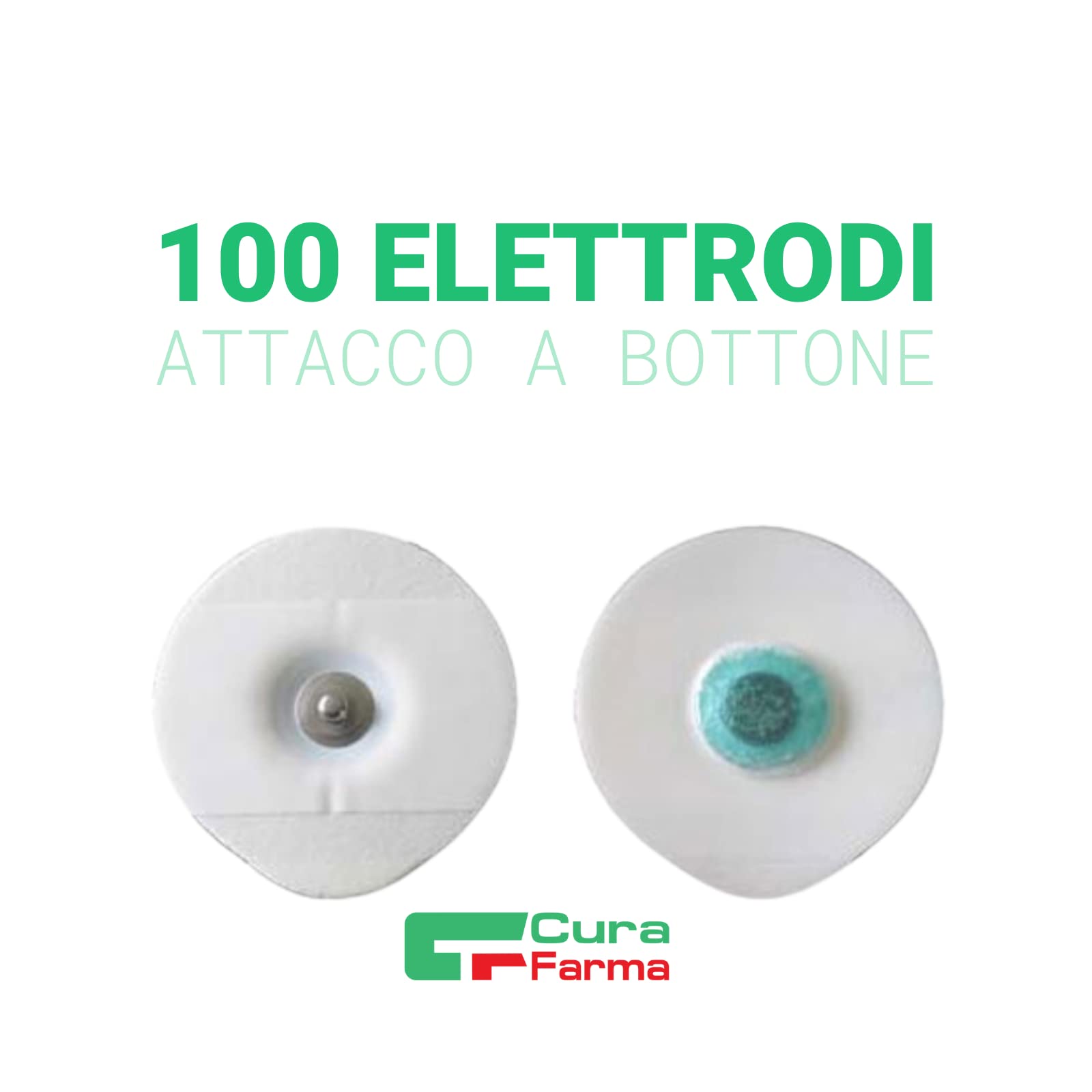 100 électrodes adhésives universelles en gel pour électrodes ECG - Fixation de bouton d'électrode - Original Cura Farma