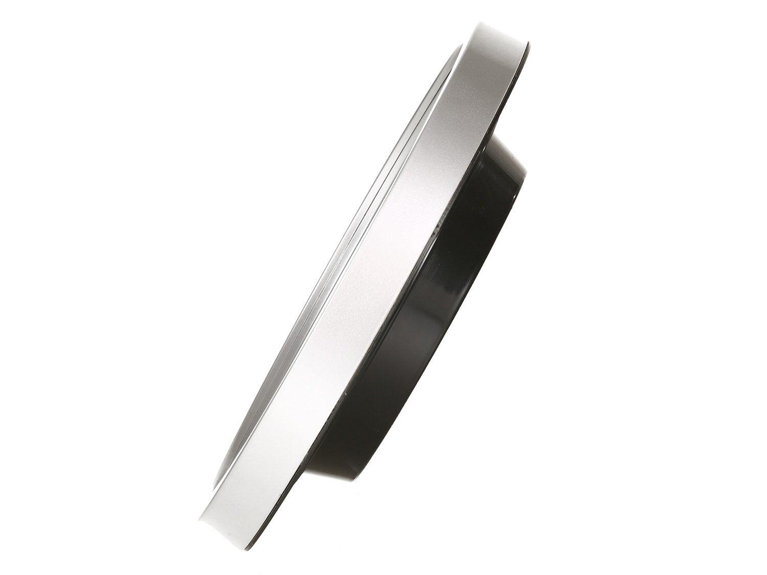 Wandklok MAULrun quartz 25x5cm kunststof zilver/wit incl.batterij