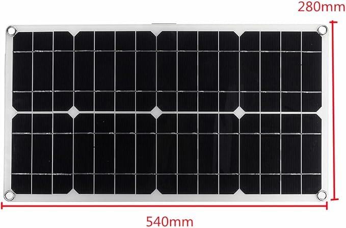 Panel Solar 500W 18V Monocristalino Portátil Impermeable Celda para Sistema de Energía Recargable para Coche y RV al Aire Libre