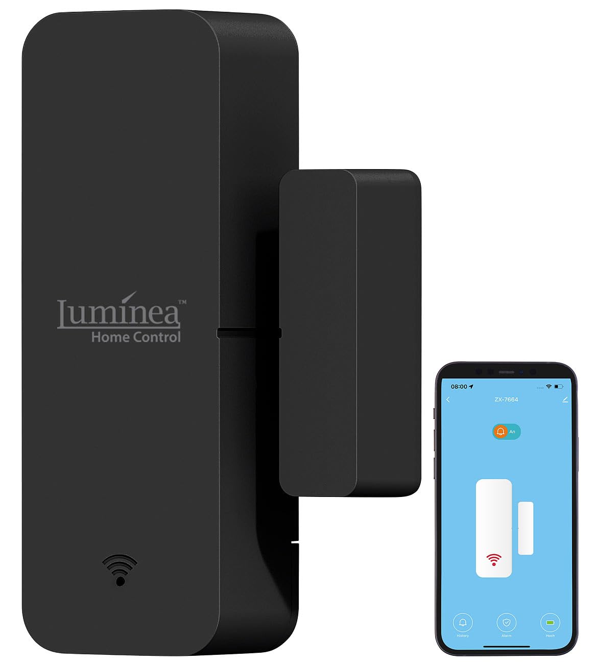 Luminea Home Control Tür-Fensterkontakt: 10er-Set WLAN-Tür- und -Fensteralarm, weltweiter App-Zugriff (Alarm wenn Tür geöffnet Wird, WLAN-Fenster-Sensor)