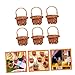 ADOCARN 6pcs Woven Basket Mini Basket Blanket Basket Wicker Basket Bread Basket Artificial Flowers Decorative Mini Wicker Basket Baskets Tiny Miniatures Decoration Plastic