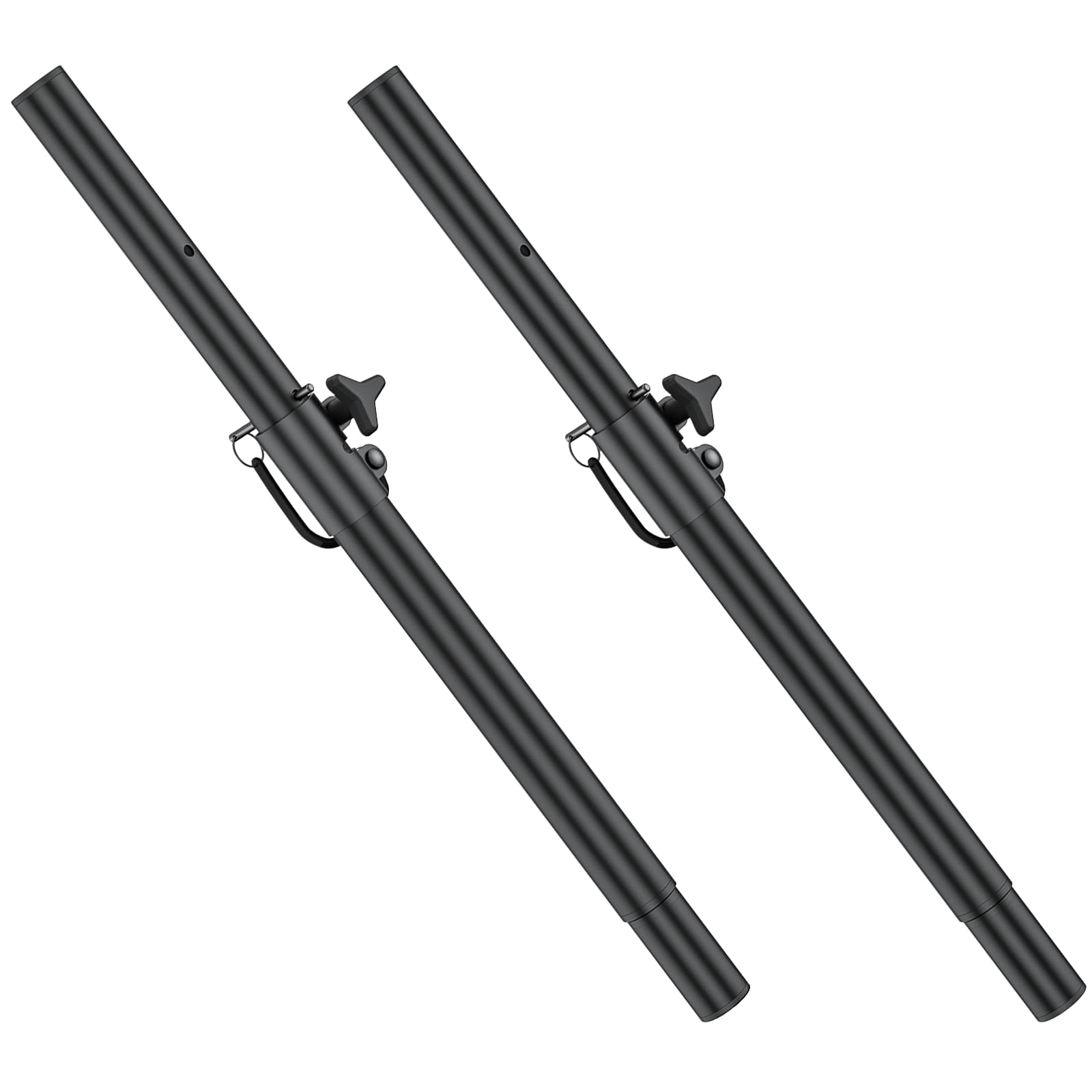 Asta per altoparlante resistente per subwoofer, con supporto regolabile in altezza, adatto per supporti da 35 mm, prolunga per altoparlanti con adattatore da 35 mm, portata 55 kg, confezione da 2