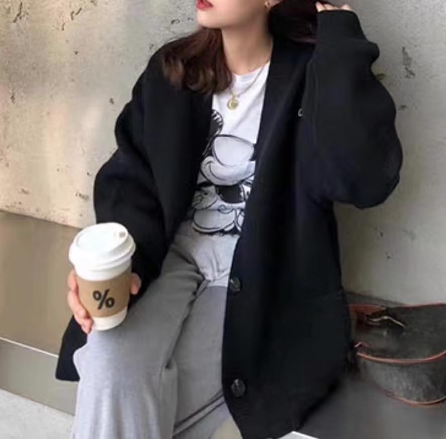 Grunge Baggy Sweater Acubi Grandpa Sweater Y2K Vintage Oversized Knitted Button Down Cardigan Jacket Alt Emo Clothing3