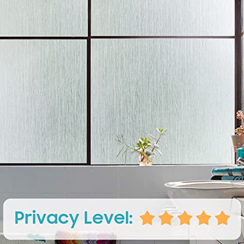 Raindrops Window Privacy Film Frosted Glass Window Film No Glue Static Cling Removable Bathroom Door Window Covering Uv Sun Blocking Home Tint Summer Frosting Stickers (Silver Silk, 35.4 X 78.7 In) #TOP4