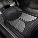 FH Group Automotive Floor Mats - Heavy-Duty Monster Eye Floor Mats for Cars, Universal Fit Full Set, Climaproof Floor Mats, Trimmable Floor Mats for Most Sedan, SUV, Truck Floor Mats Rubber Gray