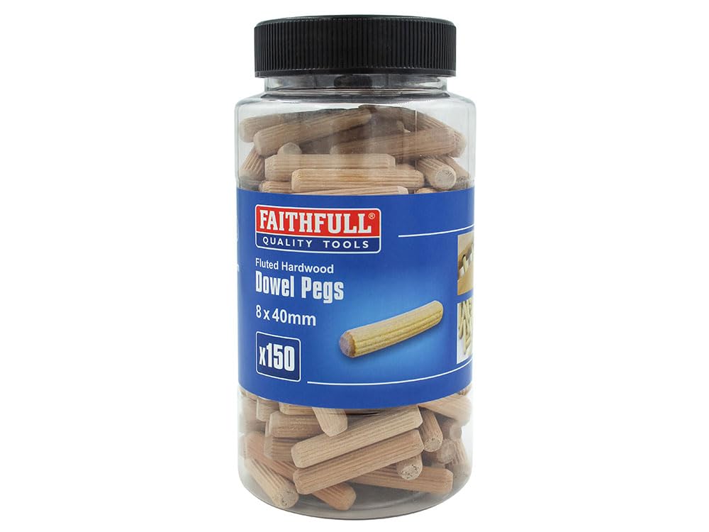 Faithfull Others Beechwood Dowels - 8Mm X 40Mm (Tub Of 150)