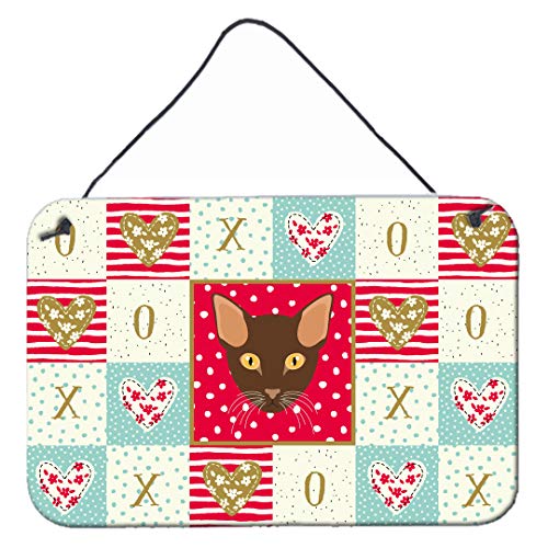 Caroline's Treasures CK5171DS812 Suphalak Cat Love Wall or Door Hanging Prints, Red Aluminum Metal Sign Kitchen Wall Bar Bathroom Plaque Home Decor, 8x12, Multicolor