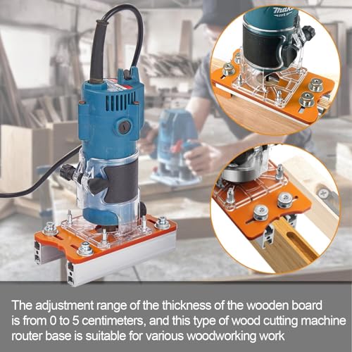 Präzisions-Holzfräser-Basis Set, 2-in-1 Kompakt und Tragbar, Oberfräse Zubehör, Kantenfräse, Dominofräse, Aluminiumlegierung, für 64-65 mm Trimmer