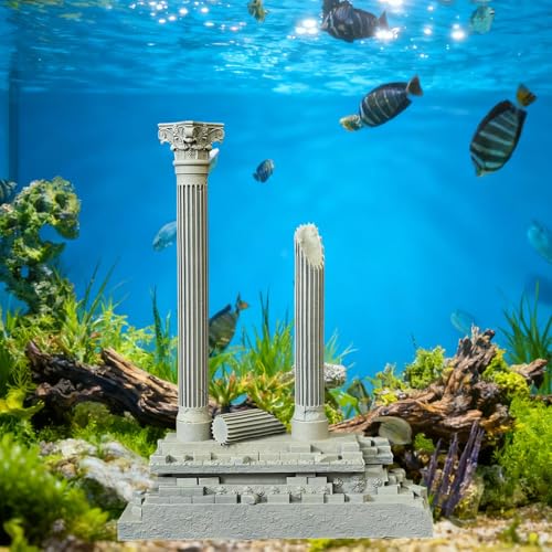 Image of ATORSE Roman Column Decoration Resin Small Aquarium Decoration Roman Ruins Ornament Set B Pet Supplies | Fish & Aquariums | Decorations