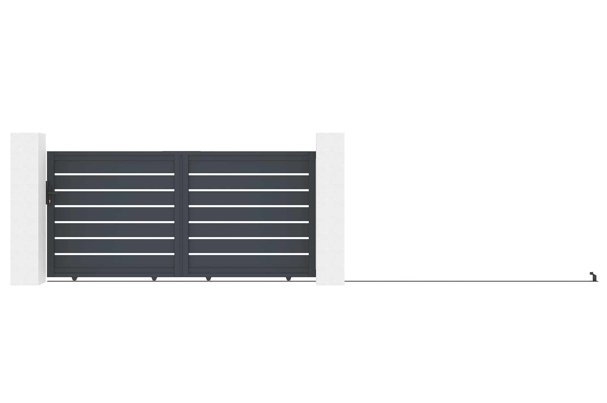Casanoov Puerta corredera exterior​ 3m VOGEL Alt.140cm aluminio gris