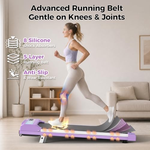 Image of Walking Pad Treadmill for Home Office, Under Desk Treadmill with 2.5HP Quiet Motor, 6% Manual Incline, Remote Control, LED Display, 300 lbs Capacity