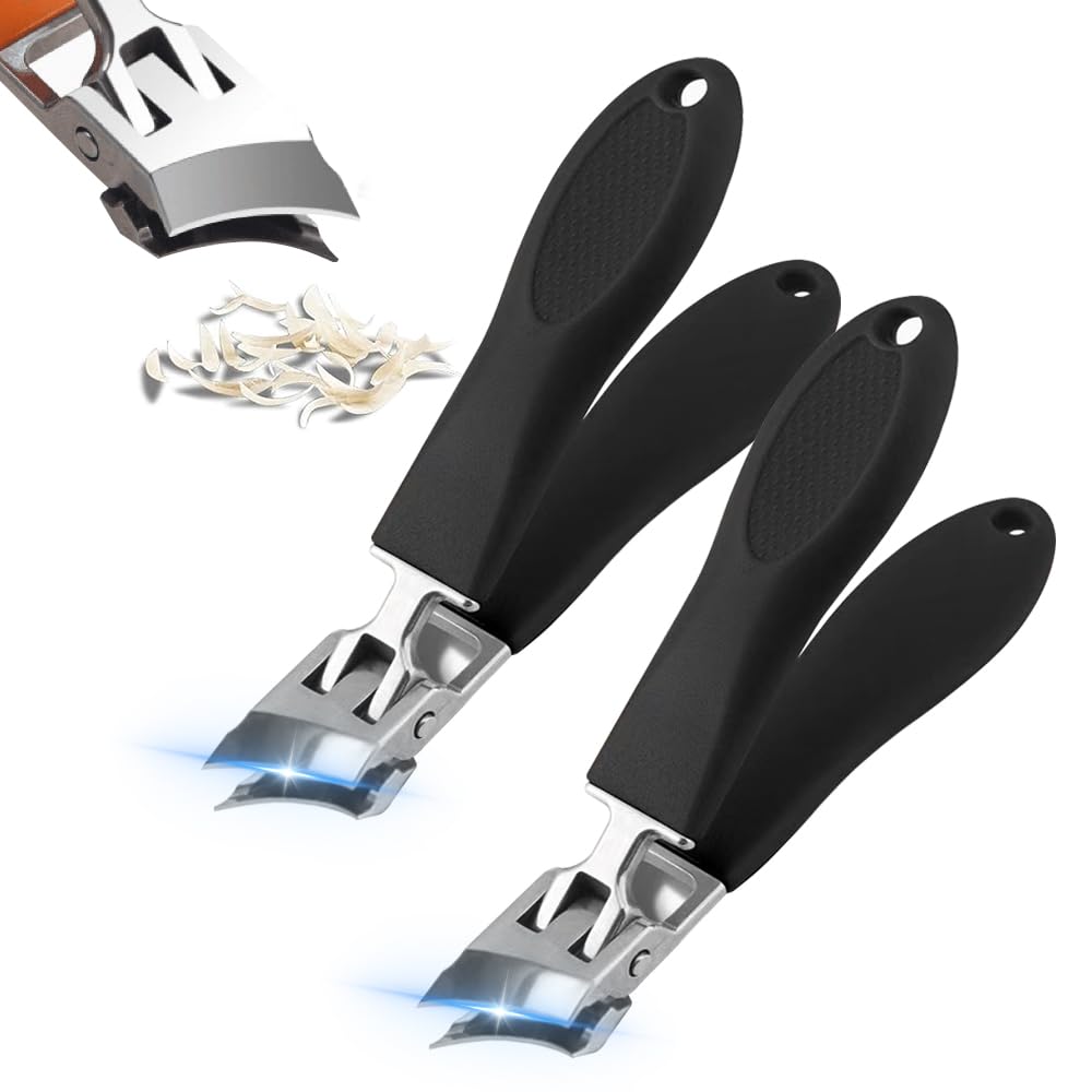 Wide Jaw Opening Anti-Splash Slanted Nail Clipper, Curved Toenail Clippers for Thick Toenails, Ingrown Nail Clippers Wide Jaw Slanted Toenail Clippers