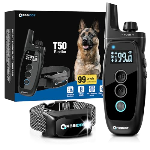 ABBIDOT Collier de Dressage pour Chien - Veilleuse, Verrouillage de Sécurité Amélioré, 151 Niveaux de 4 Modes de Dressage, Rechargeable Collier électrique pour...