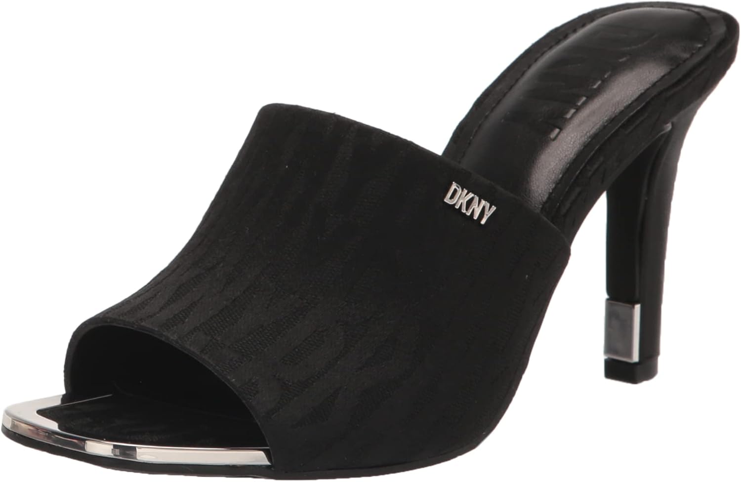 DKNY Women's Open Toe Fashion Pump Heel Sandal Heeled, BLK/BLK Combo, 6.5