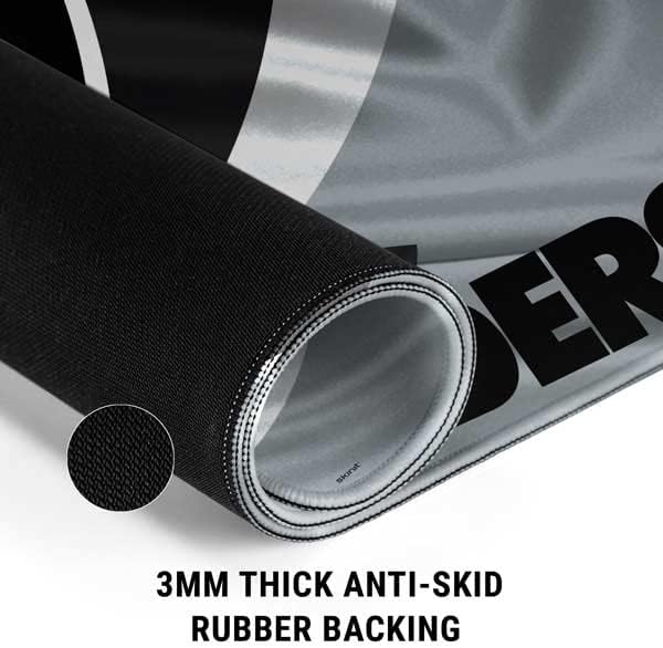 Skinit Large Gaming Mouse Pad - Officially Licensed Las Vegas Raiders Design with Stitched Edges, Waterproof, Non-Slip Rubber Base, Desk Mat for Keyboard & Mouse, 31.5" x 11.8" inches