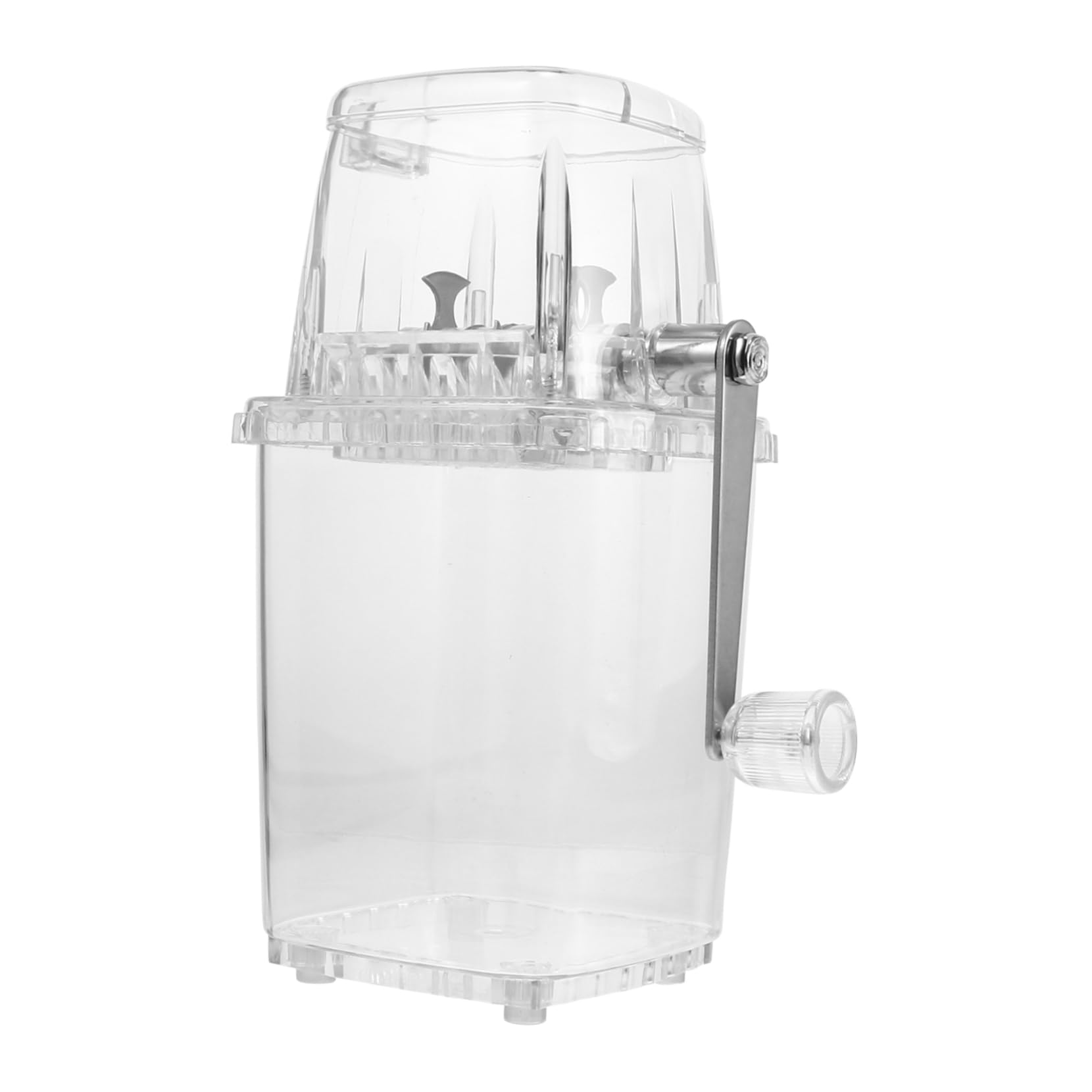 Picadora de Hielo Manual Manivela, Capacidad 2l, Diseño Transparente y Cuchillas de Acero Inoxidable para Bebidas Frías en Casa