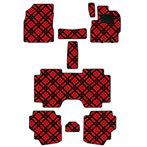 Aviles 新型 シエンタ 10系 フロアマット 【16色から選択】(7人乗り,03:ダイヤチェック × レッド)