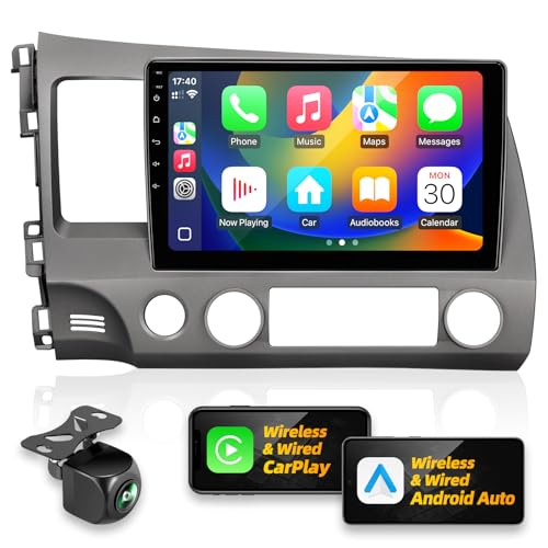 Crownyu forHonda CIVIC 2006-2011 Radio Compatible with Wirelessly Carplay Android