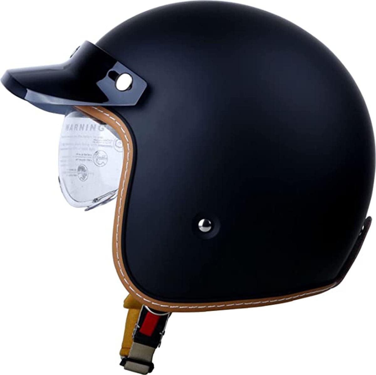 Demi Casque Casque Moto avec Visière Vintage Casques Bols Homologué ECE Casque Mobylette Ouvert Demi Casque Homme Femme Casque Jet pour Cruiser Hélicoptère Scooter