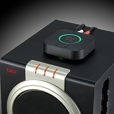 جهاز استقبال بلوتوث صوتي ، محول صوت لاسلكي HiFi ، جهاز استقبال بلوتوث 4.2 مع جهاز AptX المحيطي ثلاثي الأبعاد منخفض الكمون لدفق ستيريو موسيقى المنزل والسيارة (زوج 2 مرة واحدة)