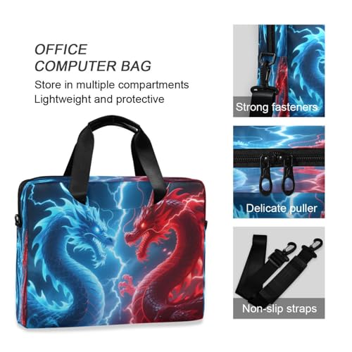 Funda para portátil ALAZA con diseño dragón azul y rojo miniatura 5