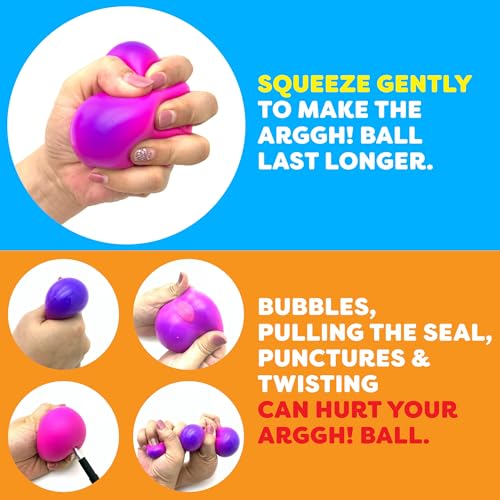 Power Your Fun Arggh Stress Ball for Adults and Kids - 3.75 Inch Large Anxiety Relief Ball Fidget Toy, Color-Changing Calm Stress Relief Kid Sensory Balls Squishy Toys for Girls and Boys (Pink/Purple) - Thumbnail 6